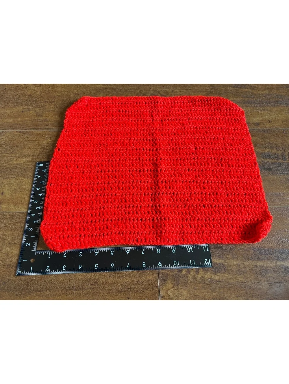 Handmade Red Crochet Dishcloths Set of 2